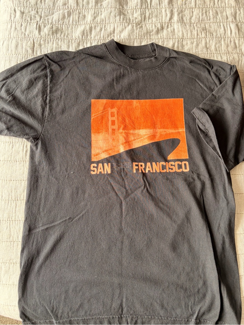 San Francisco Graphic Short Sleeve Tee - Charcoal with Orange Print